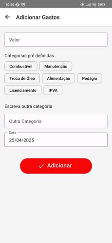 Adicionar gastos