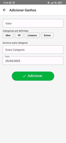 Adicionar ganhos